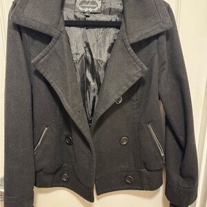 Black Double-Breasted Women's Jacket